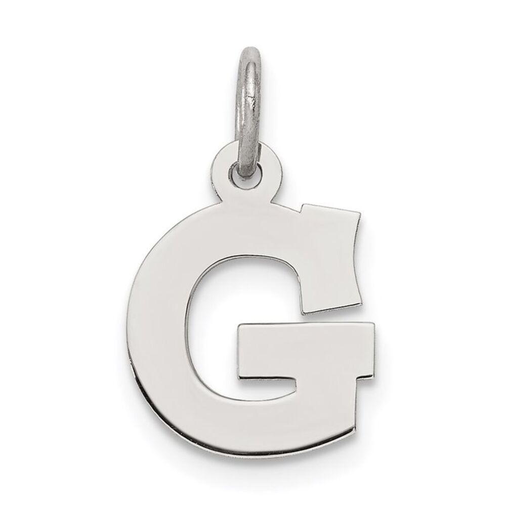 Sterling Silver, Amanda Collection Small Block Style Initial G Pendant